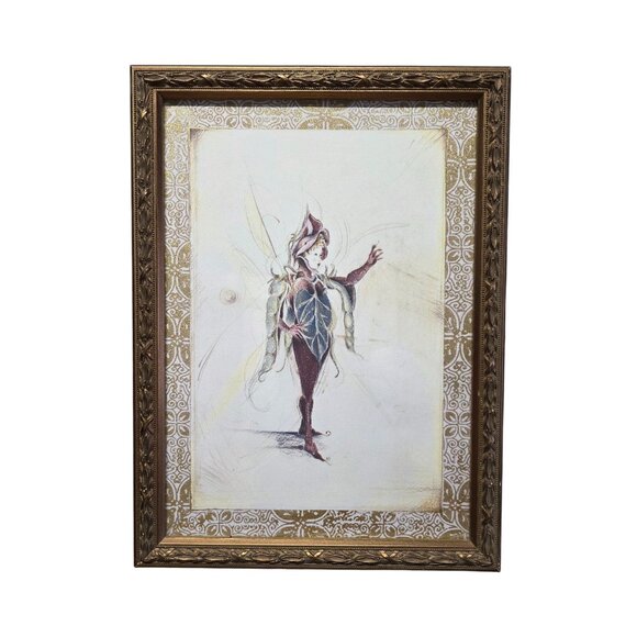 Vintage Sweet Pea Fairy Framed Wall Decor Art